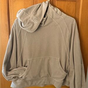 Lululemon XL/XXL Corduroy Sandstone cropped pullover hoodie